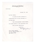 Audrey Hepburn Receives a Letter From Paramount Founder Adolph Zukor -- It gives me great pleasure to congratulation you on your portrayal of MY FAIR LADY -- From Audreys Personal Collection